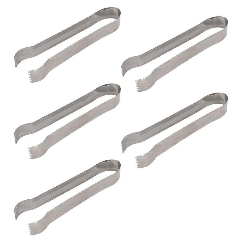 Rink Drink Stainless Steel Ice Tongs - 17cm - Pack of 5