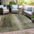 Machine Washable Indoor/Outdoor Xhevrie Olive Rug-1443832851