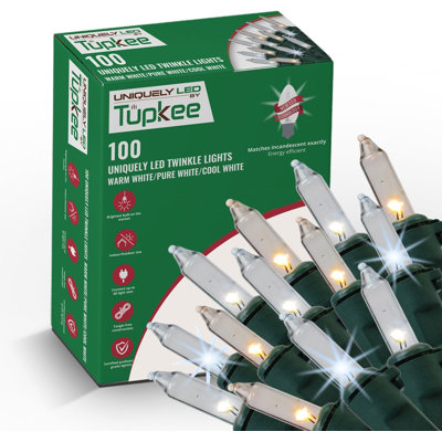 Tupkee Christmas Uniquely LED Twinkle Lights - Matches Incandescent Exactly - 20 Of 100 Lights Twinkling 24.75 Feet, Christmas Tree Sparkling Lights String Indoor Outdoor