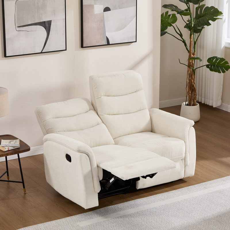 Canapé inclinable manuel rembourré 59 po de largeur 59 po, Beige