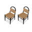 Chaise d'appoint à dossier solide noir et beige (ensemble de 2)-130473847