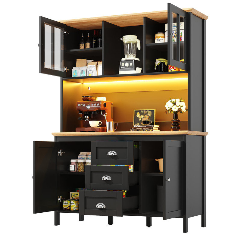 Kitchen Cabinet Set, Black