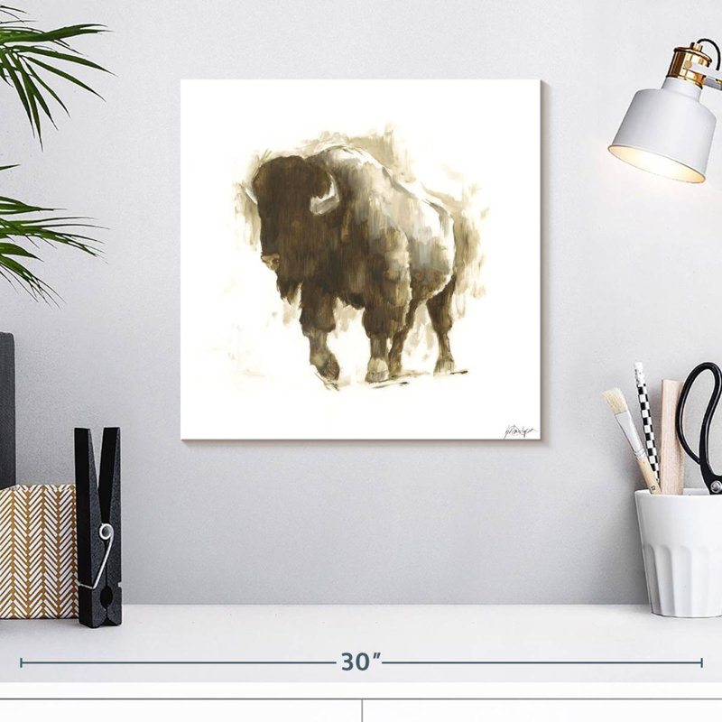 Bison rustique Brampt II, H 16 po x l 16 po