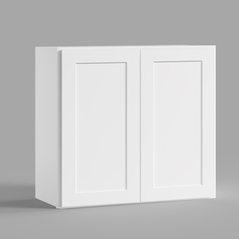 Armoire de cuisine blanche avec tablettes réglables l 33 po x H 30 po x P 12 po, Blanc shaker, 33"W x 30"H x 12"D