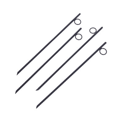 4-Pack 3/8" X 18" Steel Rebar Stakes With Loop - Heavy Duty Ground Anchors For Tents, Fences, Garden Structures
