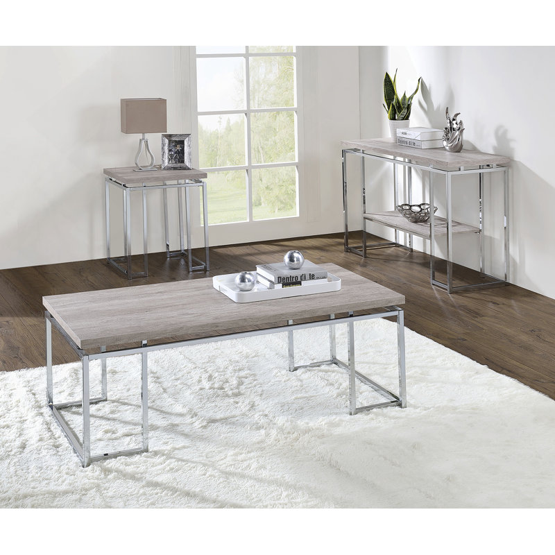 Table de bout moderne et moderne avec plateau en chêne naturel et structure chromée, parfaite pour les salons élégants et pour une surface supplémentaire.