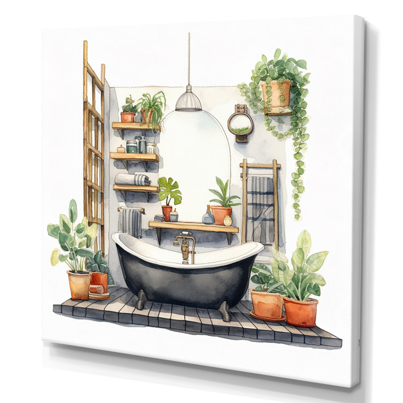 Décor de salle de bain naturel XXIX, H 24 po x l 32 po x P 1 po, Toile tendue