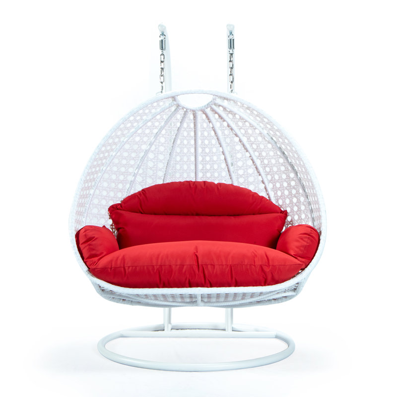 Fauteuil en osier pour 2 personnes avec support Leisuremod, Rouge