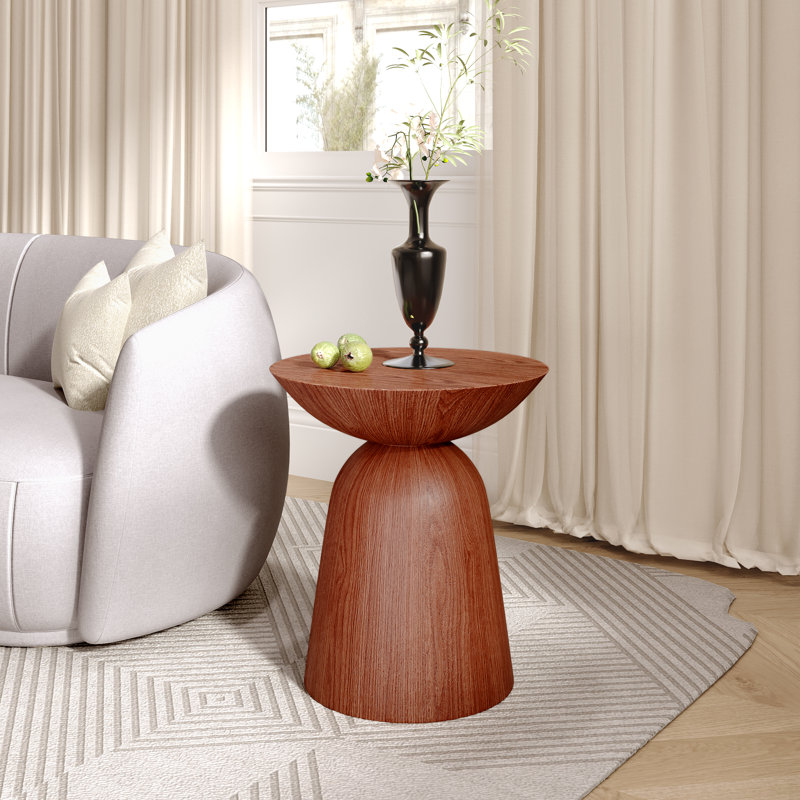 Round Solid Wood Coffee Table , 1