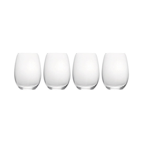 Mikasa Julie Gold Set of 4 Stemless Wine Glasses 