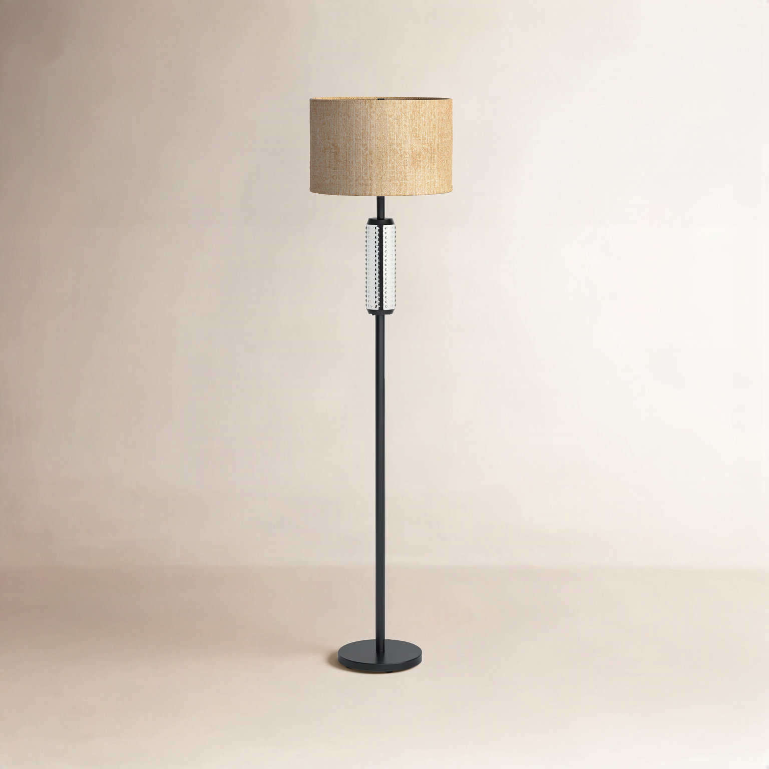 64.5'' Dimmable Floor Lamp, Black/Clear 