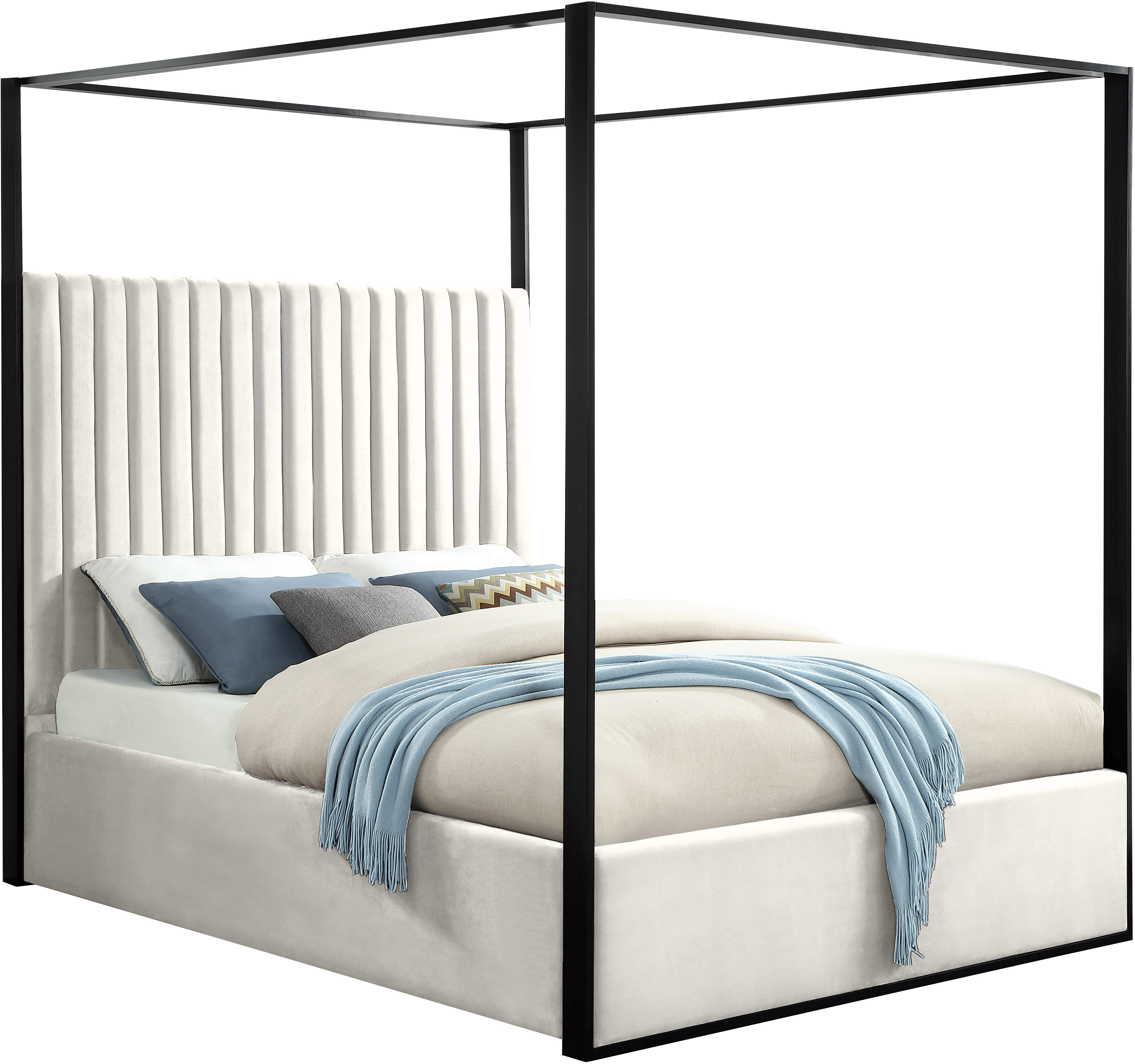 Tessa Upholstered Metal Canopy Bed