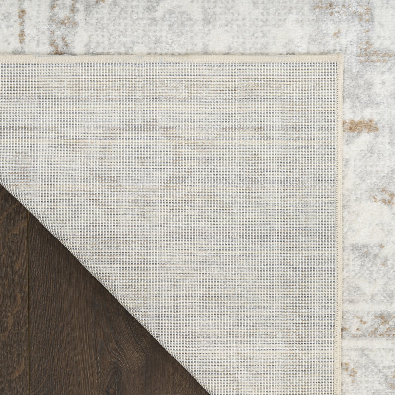  Astra Machine Washable 7'10" x 10' Grey Vintage Indoor Rug, Rectangle 7'10" x 10'