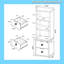 Armoire de rangement verrouillable avec tiroir USB et trois tablettes ouvertes-461825876
