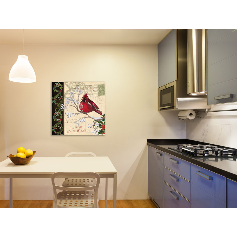 Christmas Birds: Cardinal - Wrapped Canvas Painting, 61 cm H x 61 cm W