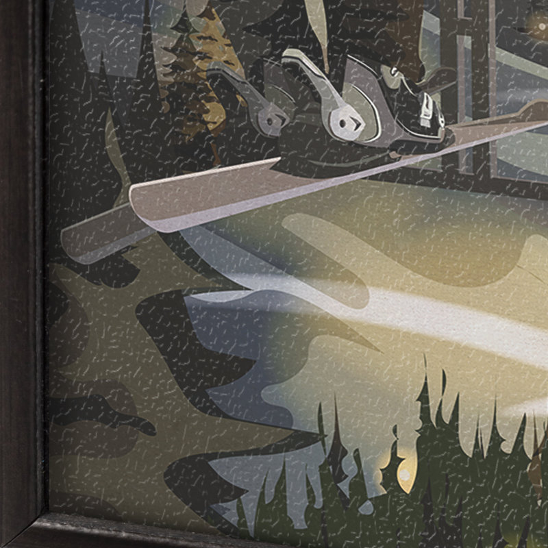 Série d'art «Go Go Canada» de Québec, Cadre flottant noir, H 15,5 po x l 10,5 po x P 1,5 po, Sans mat