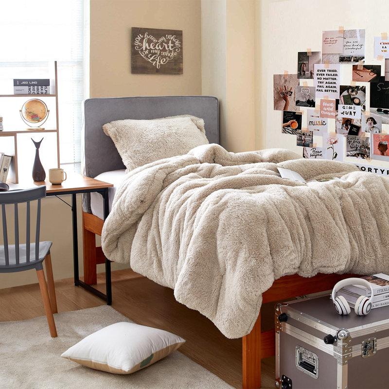 Coma Inducer Original Plush Fluffy Oversized Comforter, Queen Comforter, Black