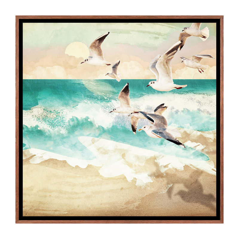 «Summer Flight» par Spaceécur Designs - reproduction d'art, H 37 po x l 37 po x P 1,5 po, Toile avec cadre brun, Pas de tapis