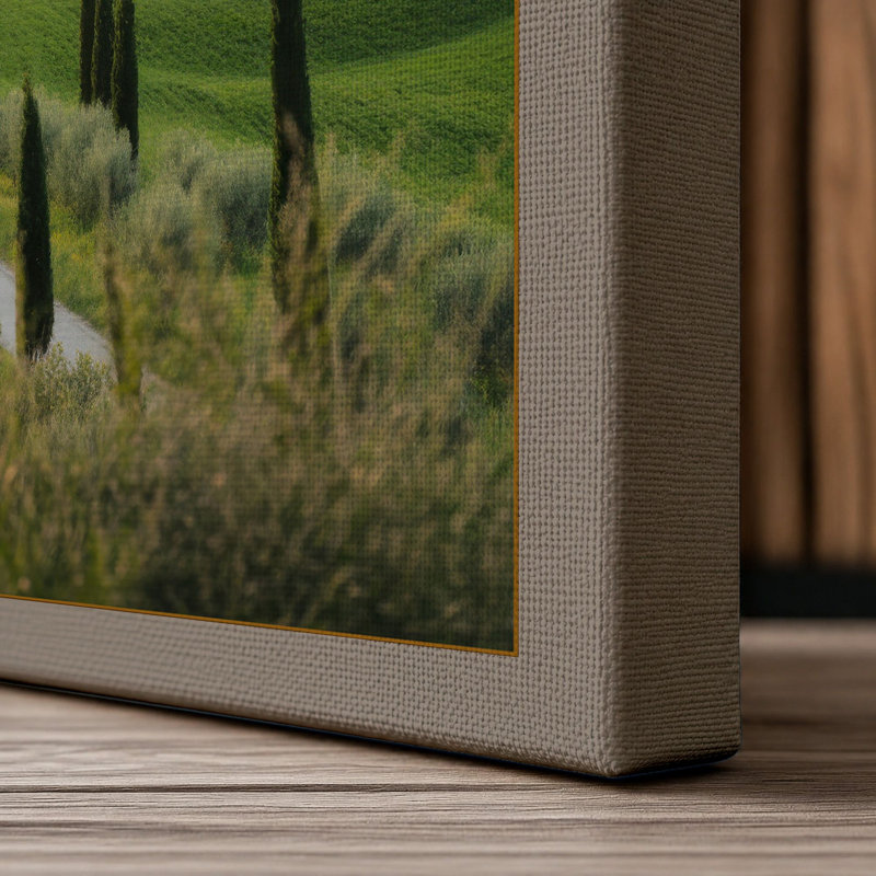 Tuscan Villa at Dawn Rustic - Wrapped Canvas, 24x16 - 61.0 x 40.6 cm, Taupe Border