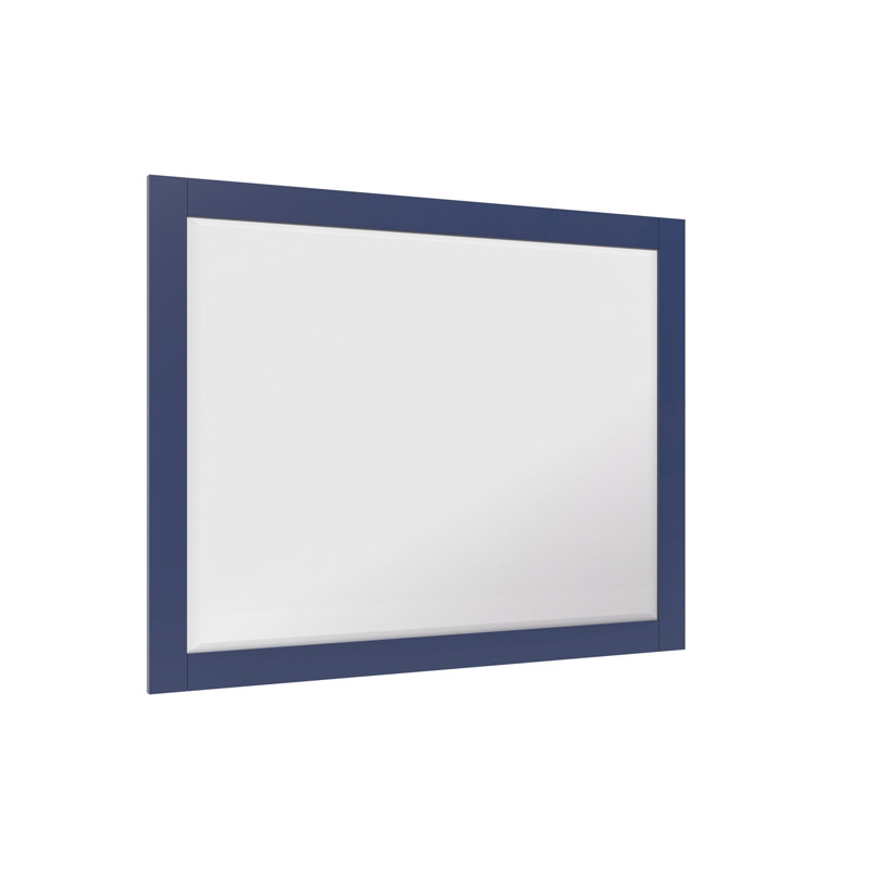 Bernharda 40 in. W x 32 in. H Modern & Contemporary Rectangular Framed Surface-Mount Bathroom Vanity Mirror in Marine Blue