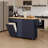 Jamera 60.2"W Kitchen Island with Two Large Storage Cabinets And Drawers, Locking Wheels-727608888