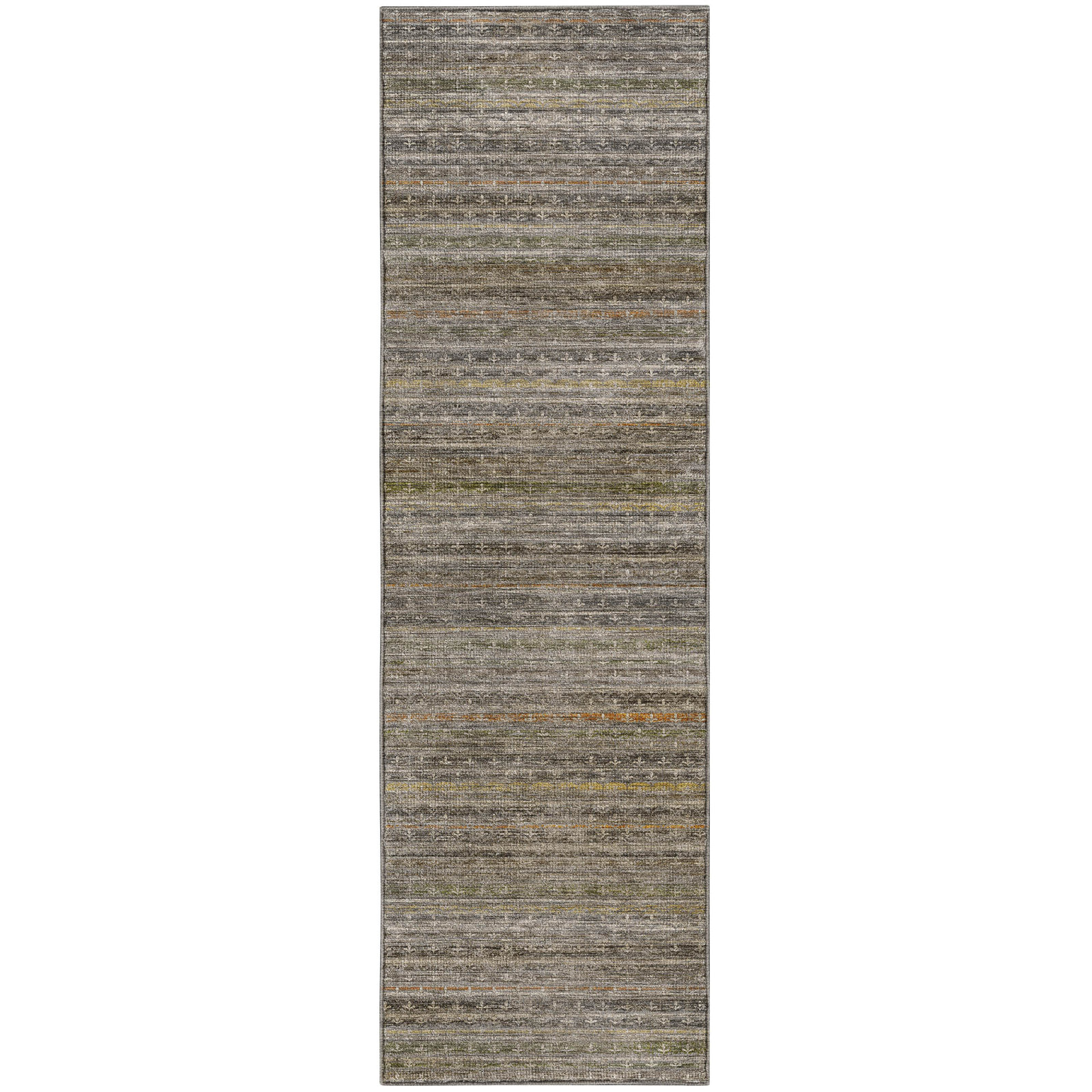 Premium Machine Washable Tirico Casual Rug, Gray, 2'3" x 7'6" Runner