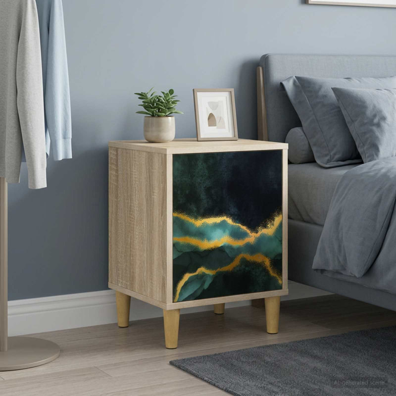  Bedside Cabinet Sonoma Oak Engineered Wood Nightstand Bedroom Furniture