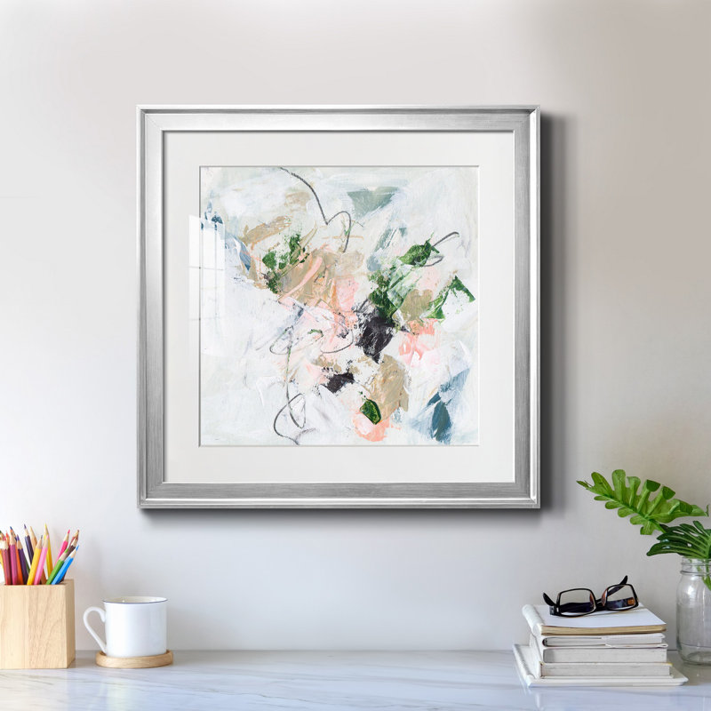 Toile encadrée «Approche du printemps IV» - prête à être accrochée, H 22,5 po x l 22,5 po x P 1,5 po, Blanc