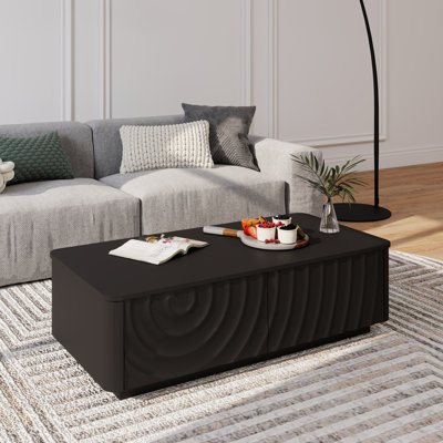 Table basse rectangulaire Mid-Century de 47,2 po avec tiroirs de rangement