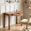 Bureau compact avec tiroir de rangement - Table d'écriture moderne en noyer pour petits espaces de travail à domicile