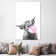 Highland Cow Blowing Bubble Gum in Black and White by Big Nose Work - Wrapped Canvas Graphic Art Print