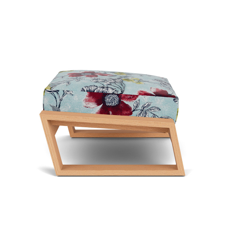 Pursuit Rectangle Outdoor Ottoman Patio Ottoman, Serena Floral Meadow