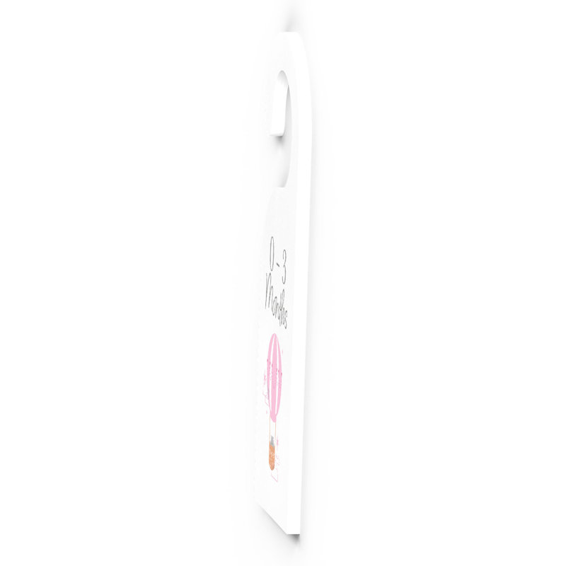 Nase Text & Numbers Box Signs & Plaques, White/Pink