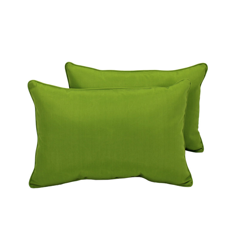 Housse et insert de coussin rectangulaire intérieur / extérieur Element, 12 po x 20 po, Vert lime