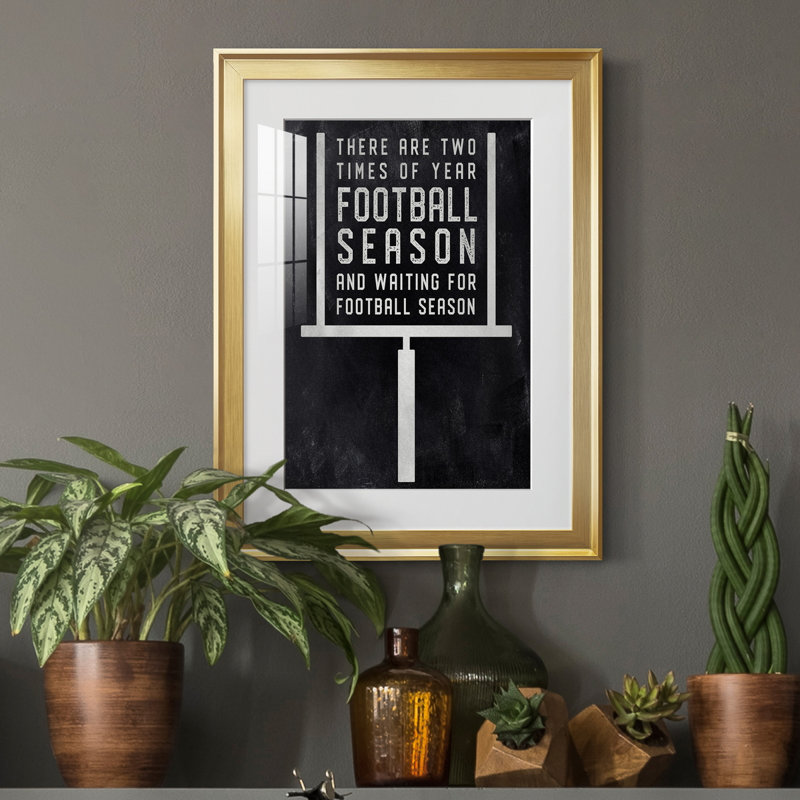 Football Season - Art textuel avec cadre photo, H 24,5 po x l 18,5 po x P 1,5 po, Or