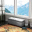 Banc de 46 po avec accoudoirs gris avec option de rangement, 46 po. Structure en acier. Rangement caché. Ajoute confort et style à votre espace