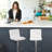 Bar Stool PU Leather Swivel Rotatable Bar Stool Set of 2 Adjustbale Counter Height Bar Stool Modern Armless Dining Chair with Back Footrest for Kitchen Dining Room-291493417