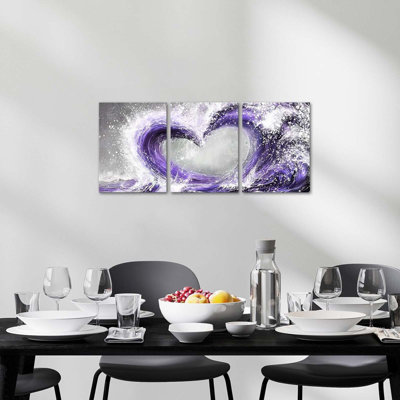 Bedroom Wall Art Ocean Wave Painting Love Sign Wall Decor Framed Artwork Bathroom Bedroom Living Room Decor 12x16 Inch