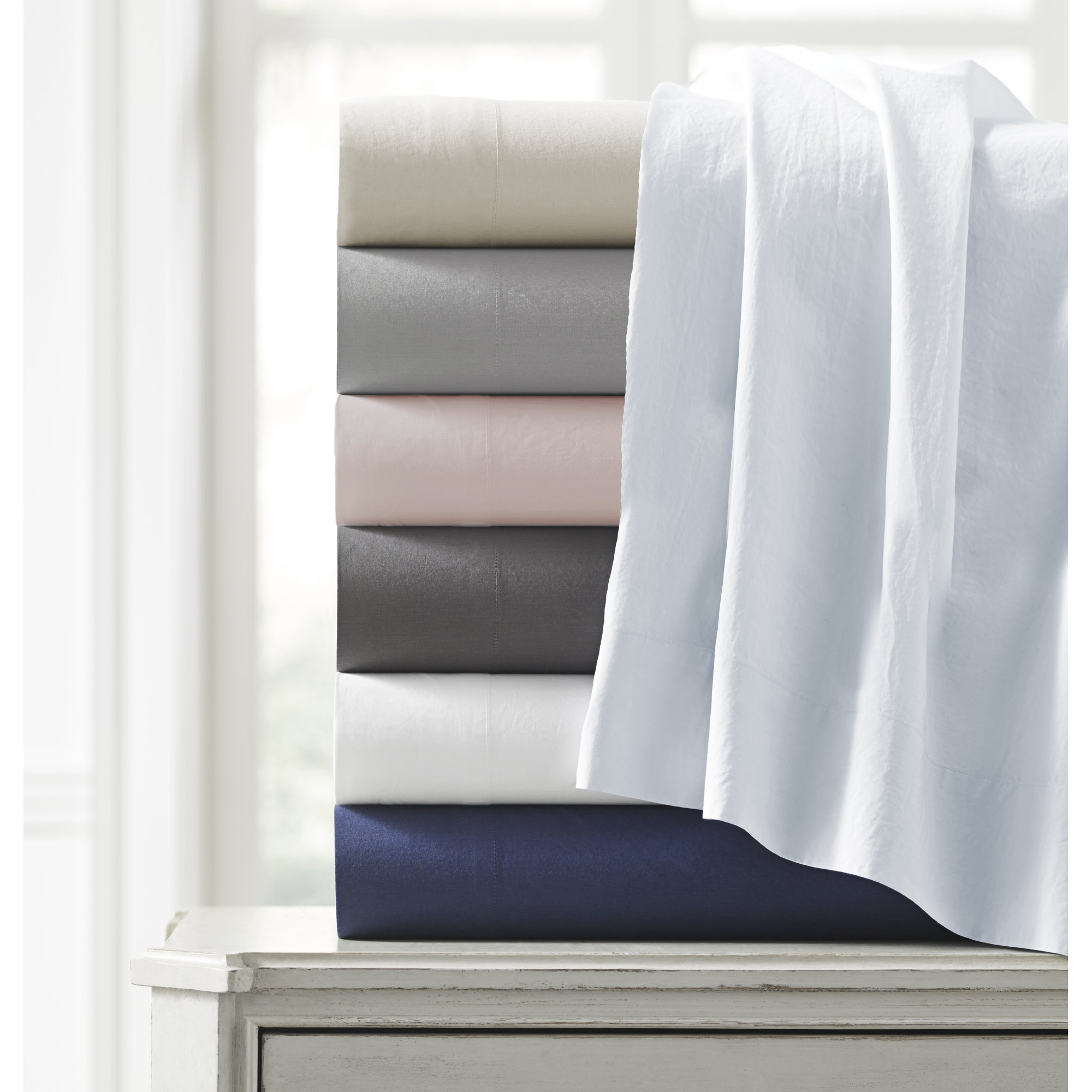Ludlow Tencel Cotton Pillowcase, Ice Blue, Queen Pillowcase