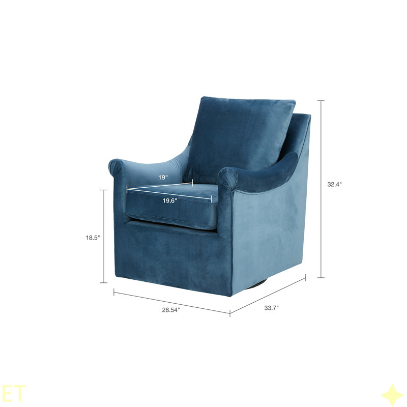 Fauteuil pivotant Deanna, fauteuil d'appoint pivotant rembourré