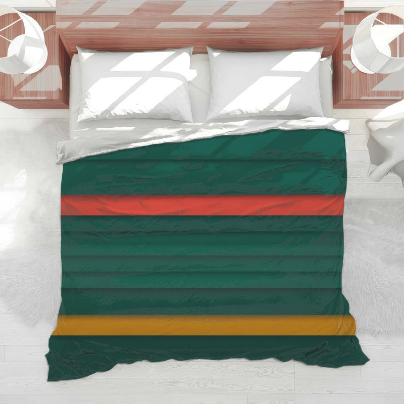 Green Stripes Comforter, Twin Extra Long