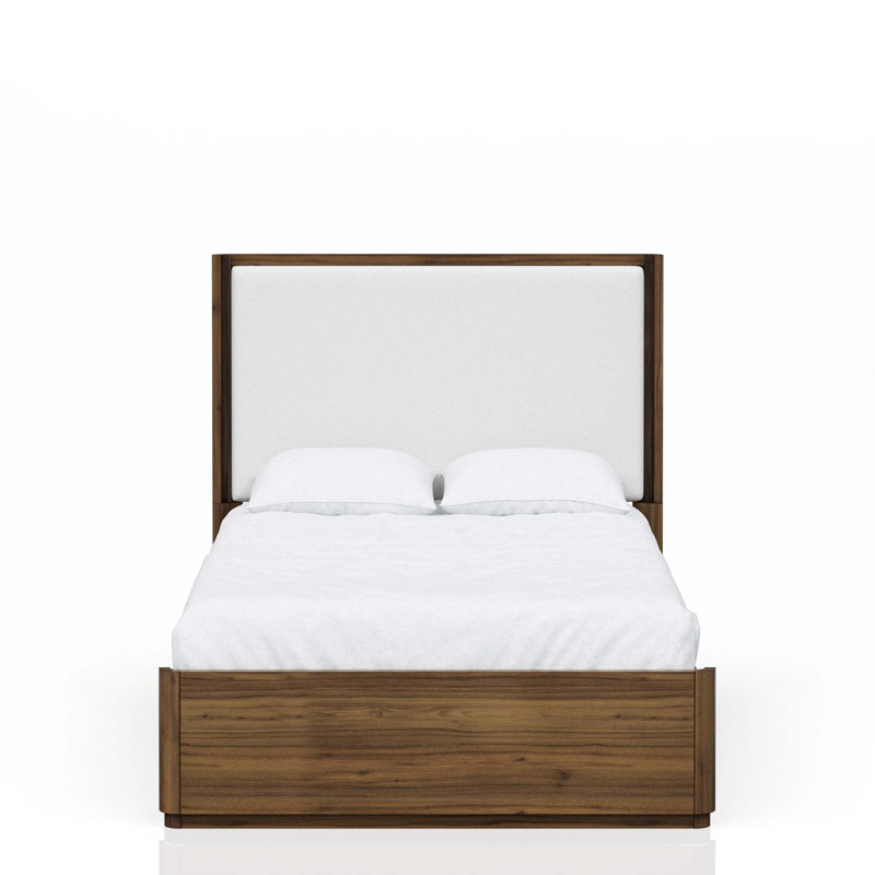 Grand lit tapissier en noyer (seulement lit)