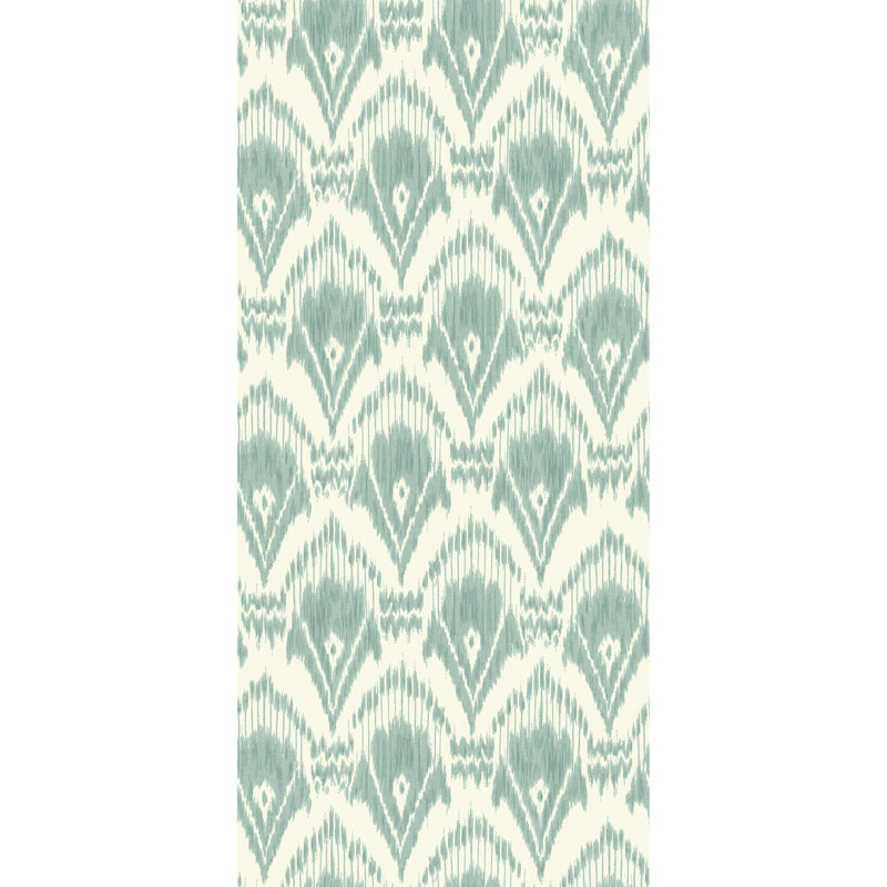 Originals Zaraband Ikat Non-Woven Wallpaper Roll, Aqua