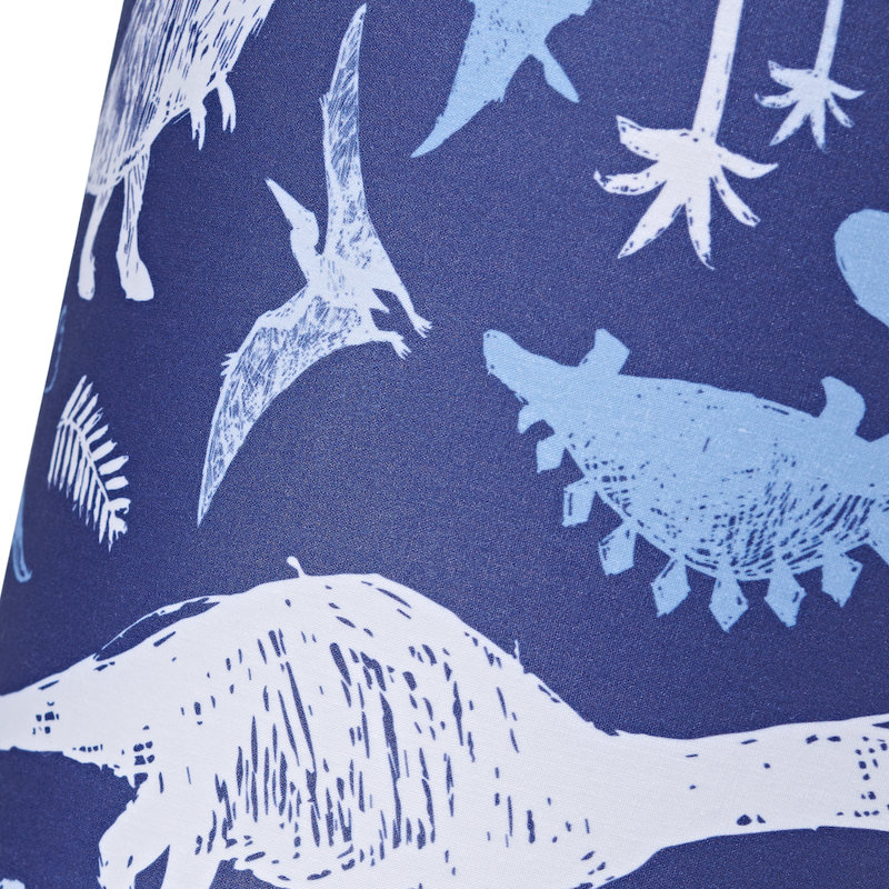 18cm H Cotton Drum Lamp Shade ( Screw On ) in Blue