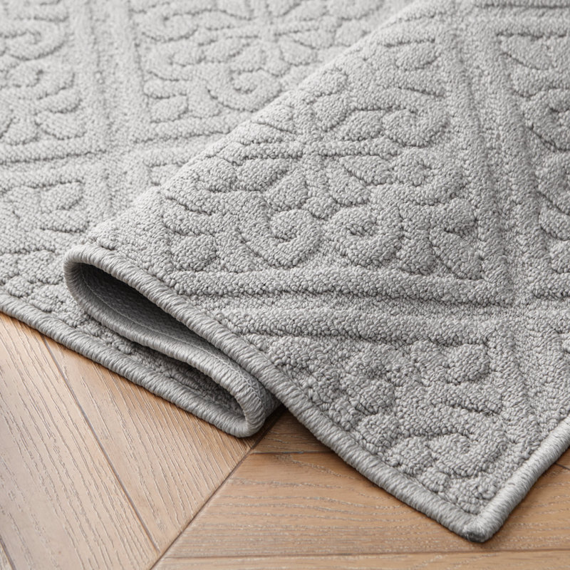 Austell Machine Woven Synthetic Area Rug in Gray, Runner 2'2" x 6'