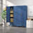 Blue Metal Storage Cabinet,75" Tall Kitchen Pantry Storage Cabinet with Doors and Adjustable Shelves, Metal Pantry Cabinets with Drawer, Large Cupboard for Kitchen, Dining Living Room-1658253510