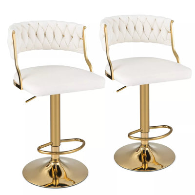 Coleta Swivel Upholstered Adjustable Height Bar Stool