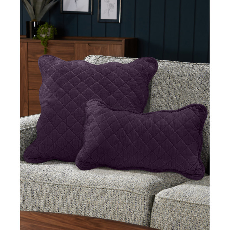 Mundo Geometric Rectangular Lumbar Cushion, Aubergine
