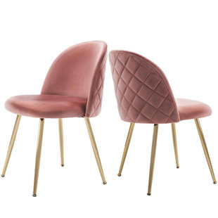 Vibhav Tufted Velvet Upholstered Metal Side Chair