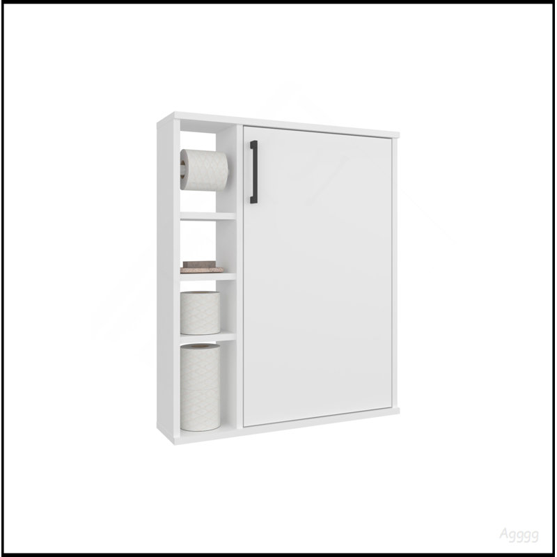 Medicine Cabinet, 1 Door, 7 Shelves, White